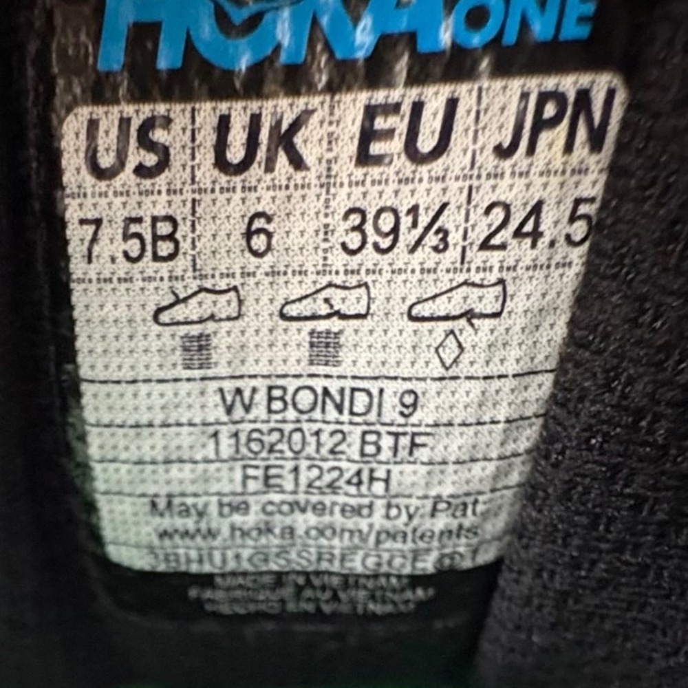 Hoka Bondi 9 Women's Size 7.5 Blue Pink White Athletic Running Shoes Sneakers - Picture 8 of 8